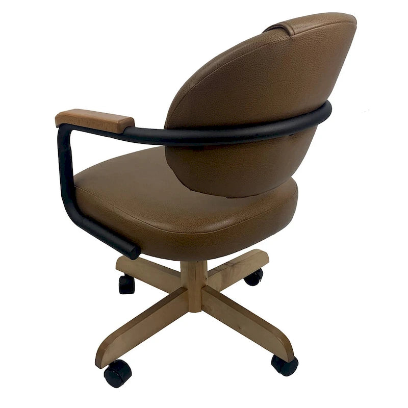 Swivel Tilt Upholstered Kitchen Chair on Wheels with 18-Inch Seat - Custom Color