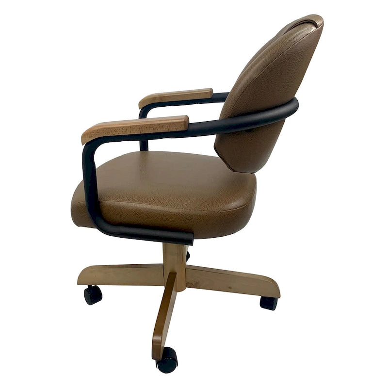 Swivel Tilt Upholstered Kitchen Chair on Wheels with 18-Inch Seat - Custom Color