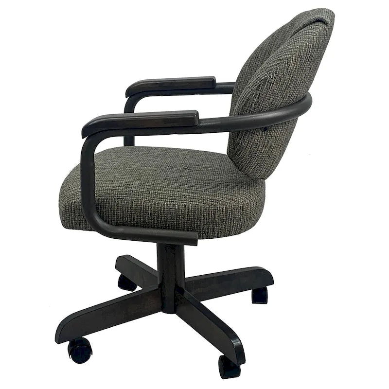 Swivel Tilt Upholstered Kitchen Chair on Wheels with 18-Inch Seat - Custom Color