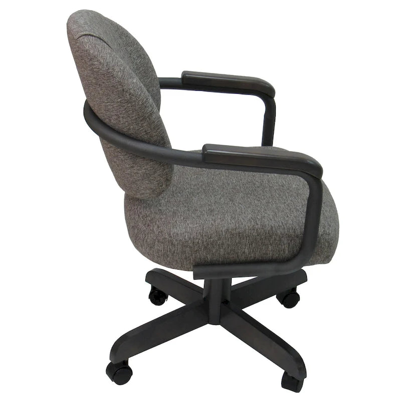 Swivel Tilt Upholstered Kitchen Chair on Wheels with 18-Inch Seat - Custom Color
