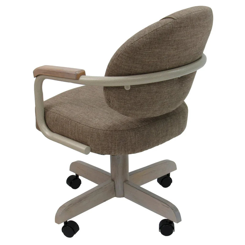 Swivel Tilt Upholstered Kitchen Chair on Wheels with 18-Inch Seat - Custom Color