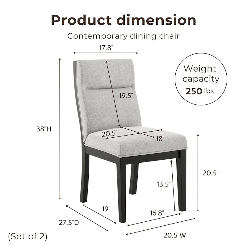 Furniture of Contemporary Tufted Upholstered Side Chairs Set of 2 - Beige and Black