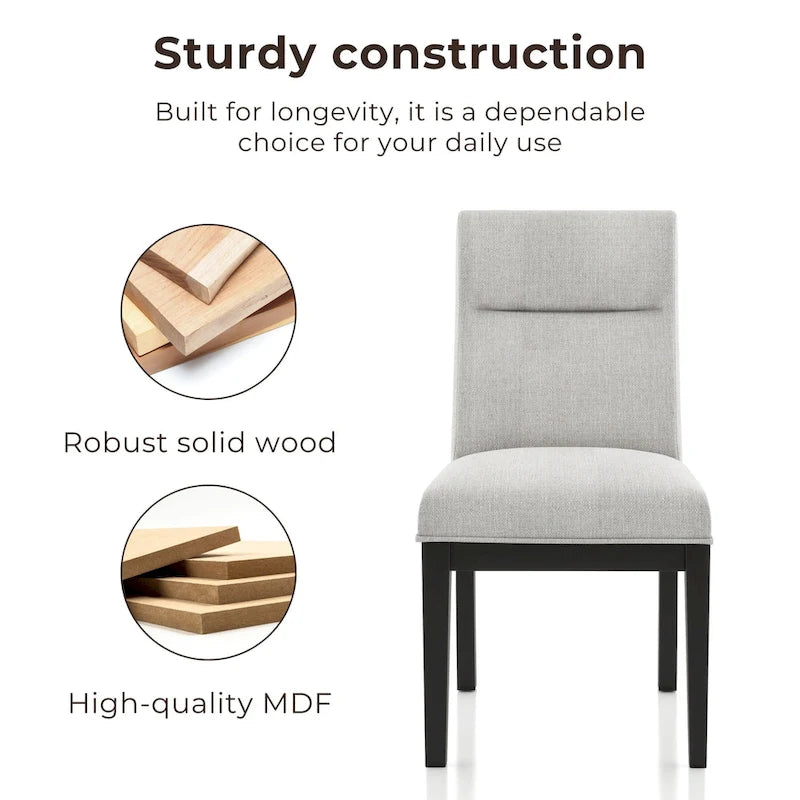 Furniture of Contemporary Tufted Upholstered Side Chairs Set of 2 - Beige and Black