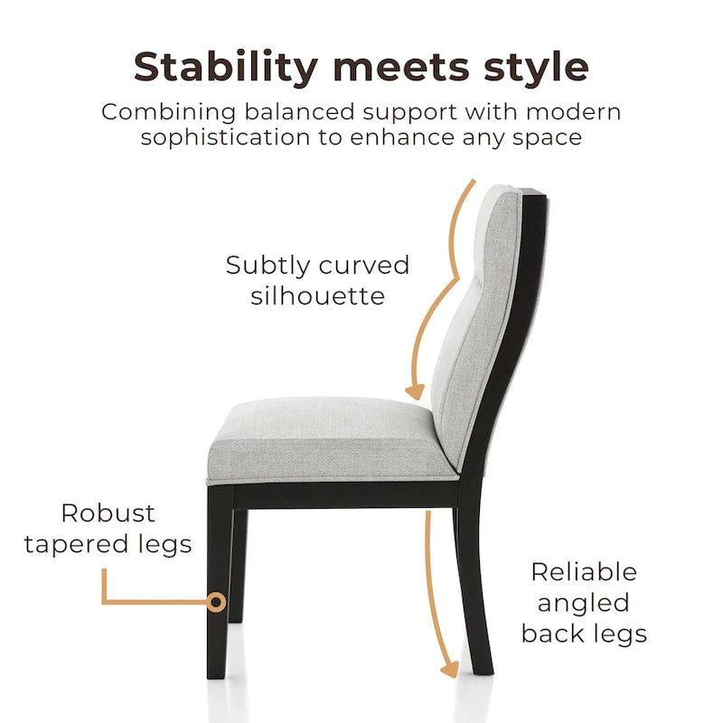 Furniture of Contemporary Tufted Upholstered Side Chairs Set of 2 - Beige and Black