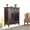 Normandy Solid Wood Storage Cabinet with Tempered Glass Doors - 39W x 17D x 42.2H