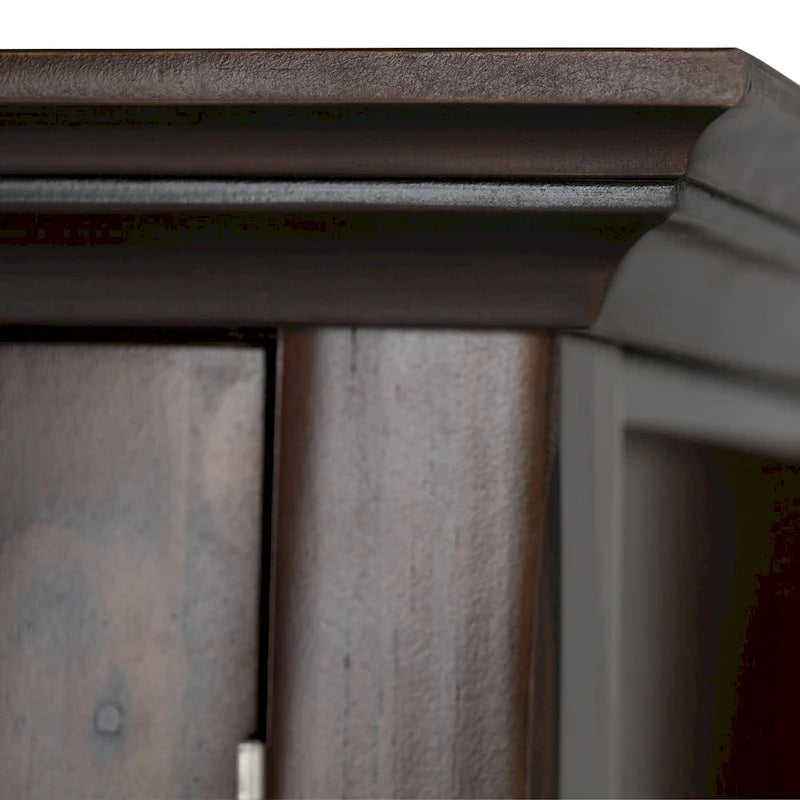 Normandy Solid Wood Storage Cabinet with Tempered Glass Doors - 39W x 17D x 42.2H