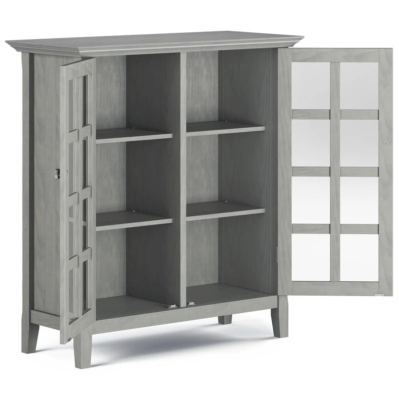 Normandy Solid Wood Storage Cabinet with Tempered Glass Doors - 39W x 17D x 42.2H
