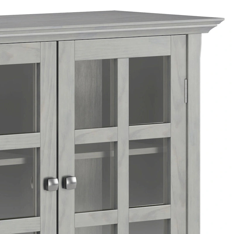Normandy Solid Wood Storage Cabinet with Tempered Glass Doors - 39W x 17D x 42.2H