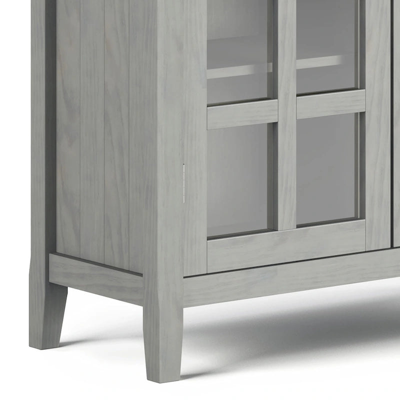 Normandy Solid Wood Storage Cabinet with Tempered Glass Doors - 39W x 17D x 42.2H