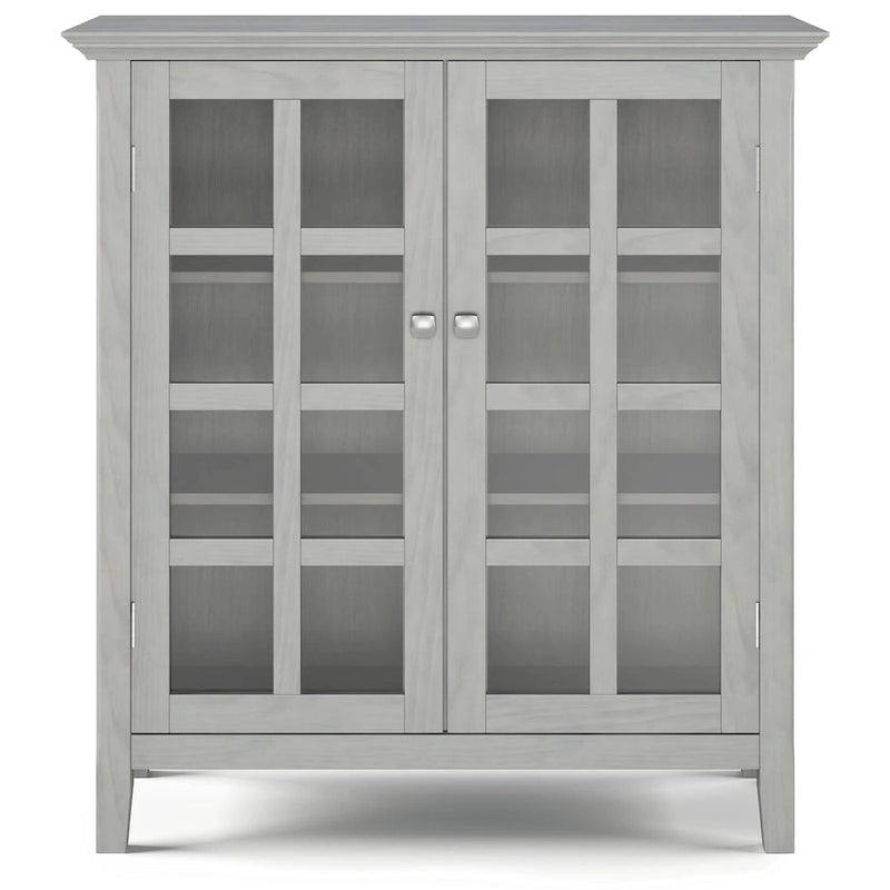 Normandy Solid Wood Storage Cabinet with Tempered Glass Doors - 39W x 17D x 42.2H