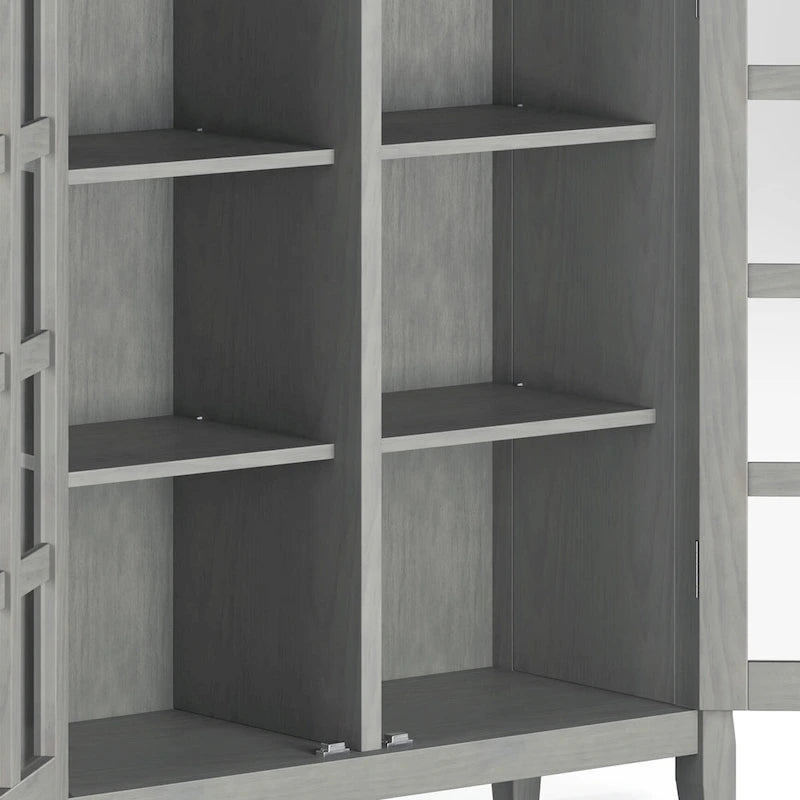 Normandy Solid Wood Storage Cabinet with Tempered Glass Doors - 39W x 17D x 42.2H