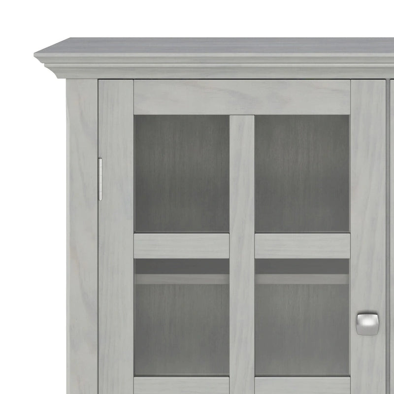 Normandy Solid Wood Storage Cabinet with Tempered Glass Doors - 39W x 17D x 42.2H