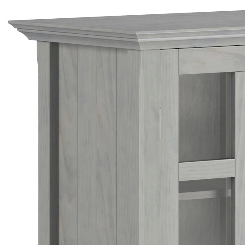 Normandy Solid Wood Storage Cabinet with Tempered Glass Doors - 39W x 17D x 42.2H