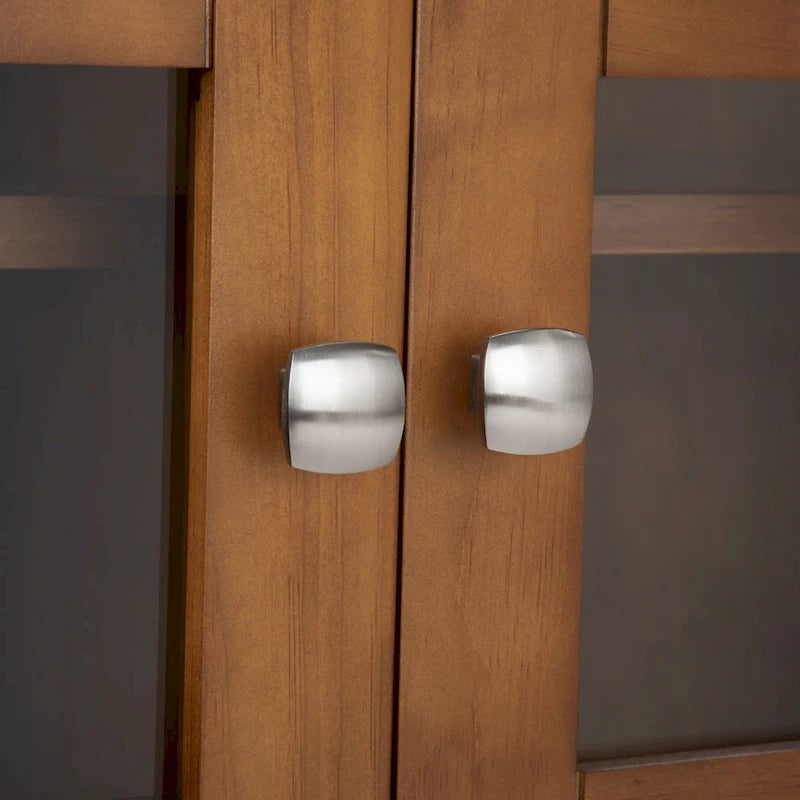 Normandy Solid Wood Storage Cabinet with Tempered Glass Doors - 39W x 17D x 42.2H
