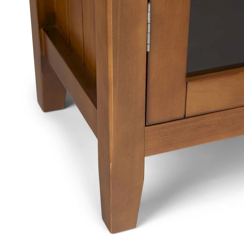 Normandy Solid Wood Storage Cabinet with Tempered Glass Doors - 39W x 17D x 42.2H