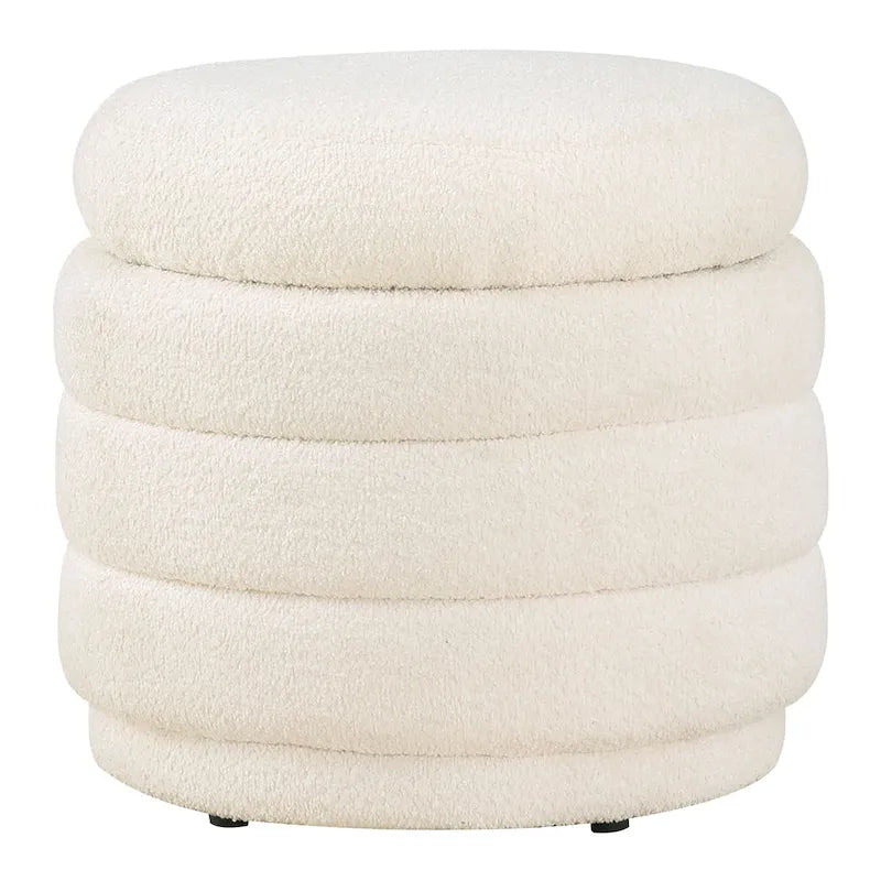 Cecil Art Deco Channel-Tufted Storage Ottoman - 20W x 20D x 18H inches