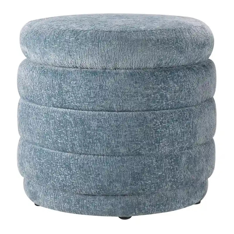 Cecil Art Deco Channel-Tufted Storage Ottoman - 20W x 20D x 18H inches