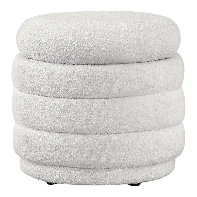 Cecil Art Deco Channel-Tufted Storage Ottoman - 20W x 20D x 18H inches
