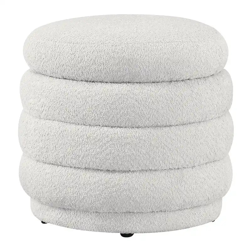 Cecil Art Deco Channel-Tufted Storage Ottoman - 20W x 20D x 18H inches