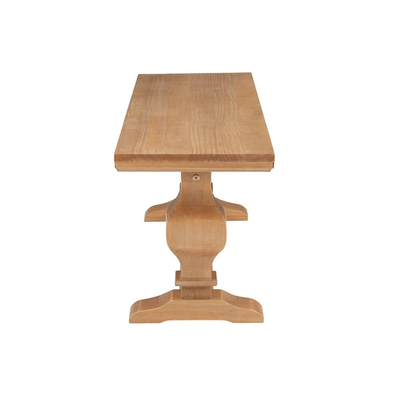 Solid Pine Wood Dining Bench with Natural Lacquer Finish - 63 Inches Long