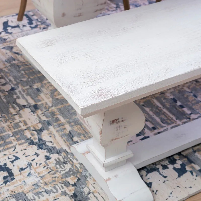 Solid Pine Wood Dining Bench with Natural Lacquer Finish - 63 Inches Long