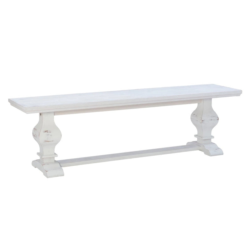 Solid Pine Wood Dining Bench with Natural Lacquer Finish - 63 Inches Long