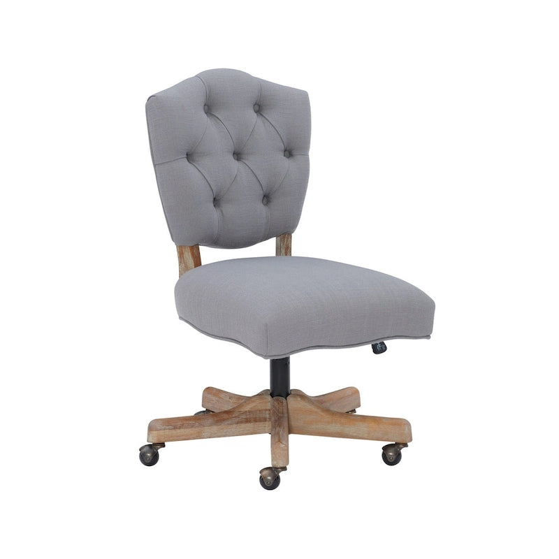 Traditional Tufted Home Office Chair with Adjustable Height - Grey Color