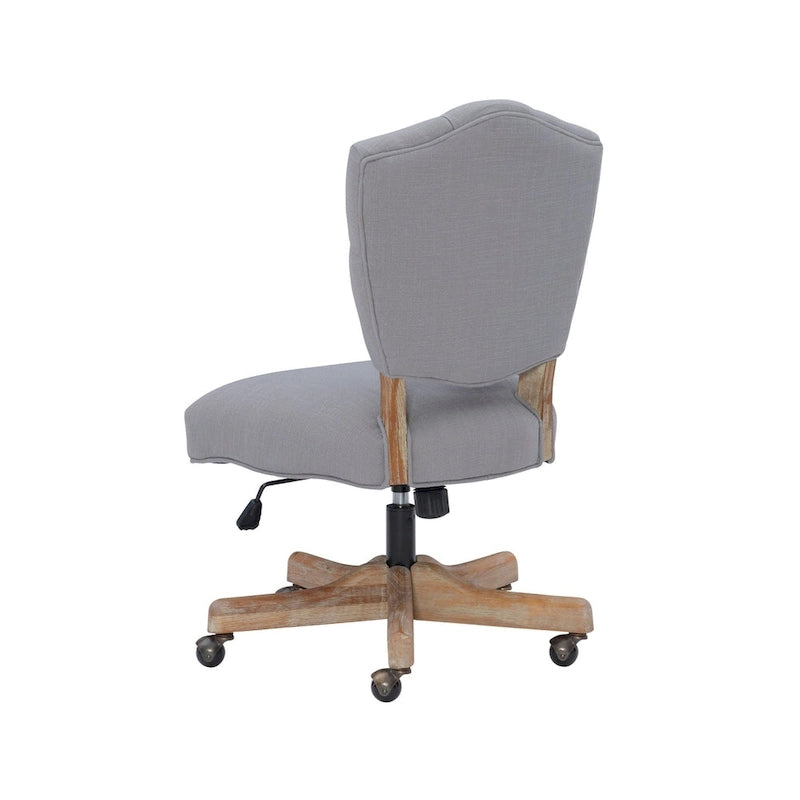 Traditional Tufted Home Office Chair with Adjustable Height - Grey Color