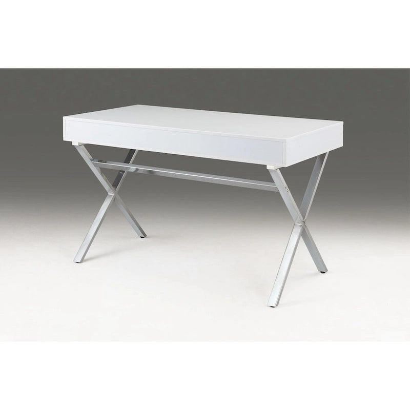 Contemporary Desk with Two Drawers and Metal Base - 47.3W x 23.6D x 30H inches