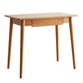 Natural Solid Oak Wood Desk with Drawer