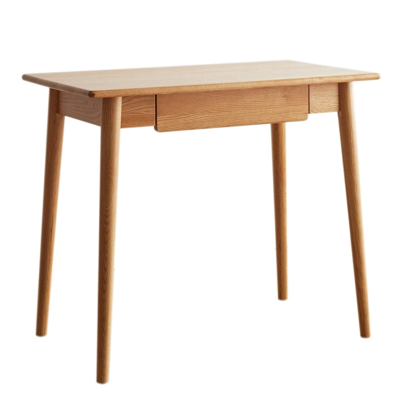 Natural Solid Oak Wood Desk with Drawer