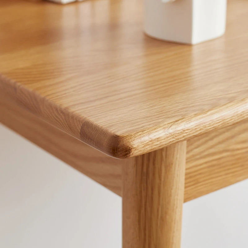 Natural Solid Oak Wood Desk with Drawer
