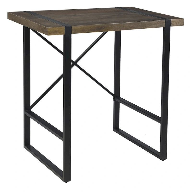 36W Mango Wood & Metal Standing Desk