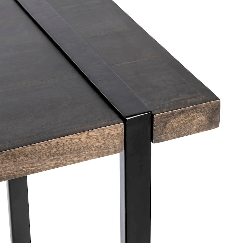 36W Mango Wood & Metal Standing Desk
