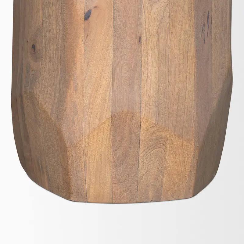 60 Inch Light Brown Solid Wood Round Dining Table with Sculpted Base