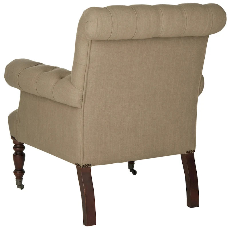 Tufted Linen Club Chair