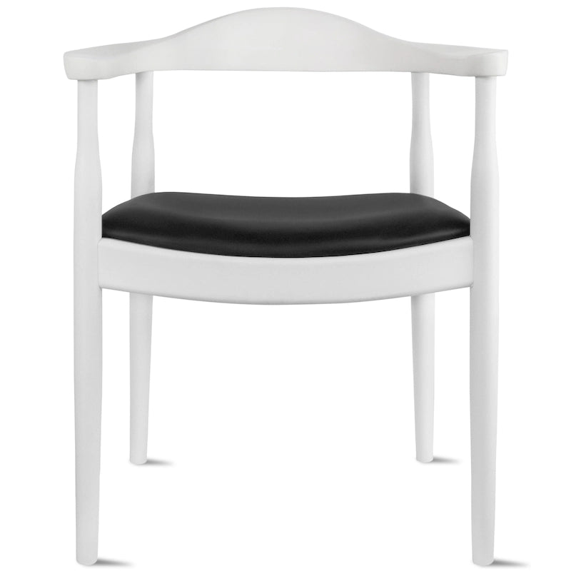 Kennedy Solid Oak and Faux Leather Dining Armchair - Minimalist Style for Kitchen, Bedroom, Office
