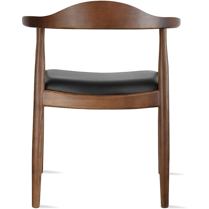 Kennedy Solid Oak and Faux Leather Dining Armchair - Minimalist Style for Kitchen, Bedroom, Office