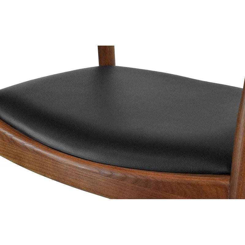 Kennedy Solid Oak and Faux Leather Dining Armchair - Minimalist Style for Kitchen, Bedroom, Office