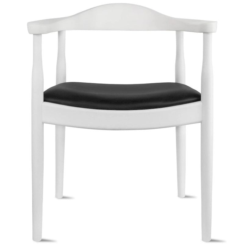 Kennedy Solid Oak and Faux Leather Dining Armchair - Minimalist Style for Kitchen, Bedroom, Office