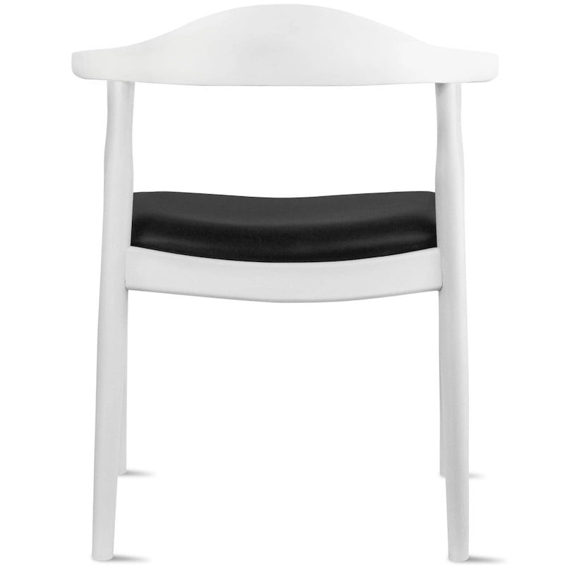 Kennedy Solid Oak and Faux Leather Dining Armchair - Minimalist Style for Kitchen, Bedroom, Office