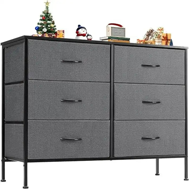 Small 6-Drawer Fabric Storage Tower Chest for Bedroom - 38.2W x 30H inches