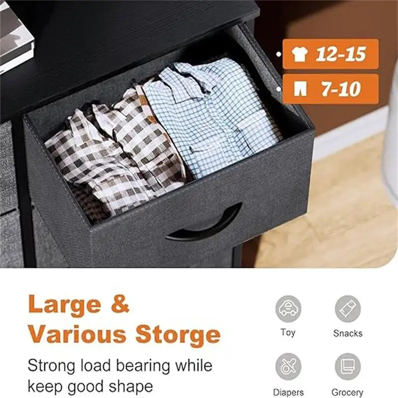 Small 6-Drawer Fabric Storage Tower Chest for Bedroom - 38.2W x 30H inches