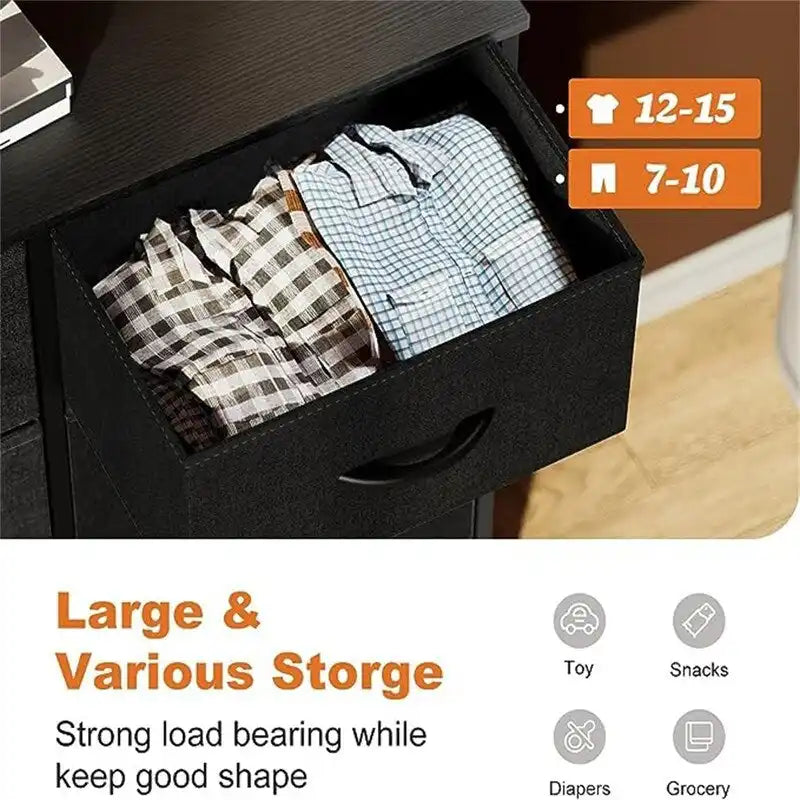 Small 6-Drawer Fabric Storage Tower Chest for Bedroom - 38.2W x 30H inches