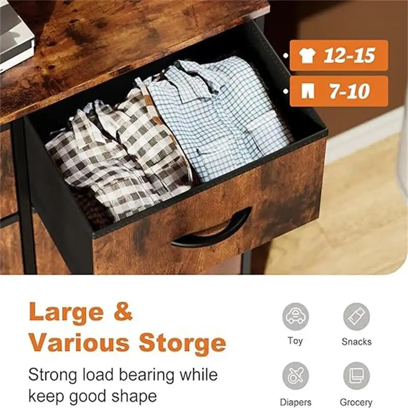Small 6-Drawer Fabric Storage Tower Chest for Bedroom - 38.2W x 30H inches