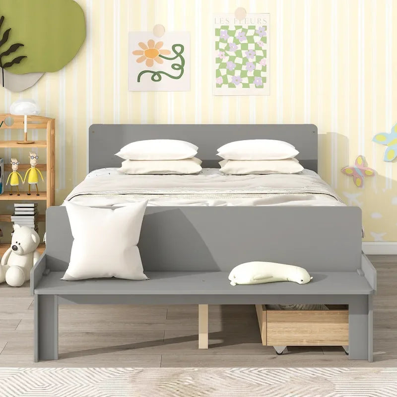 Twin Size Daybed with 2 Storage Drawers in Grey