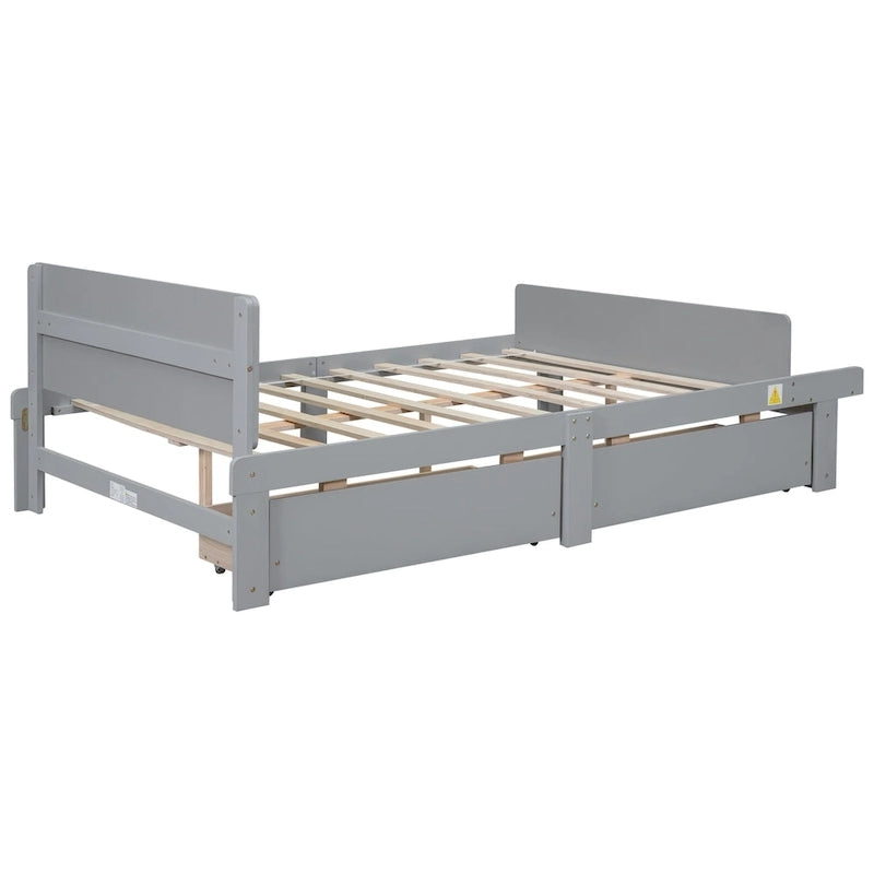 Twin Size Daybed with 2 Storage Drawers in Grey