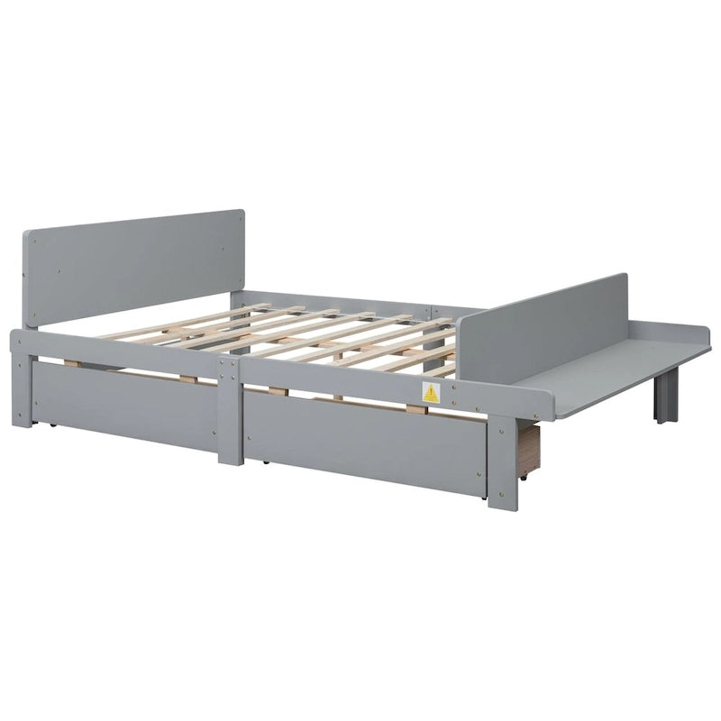 Twin Size Daybed with 2 Storage Drawers in Grey