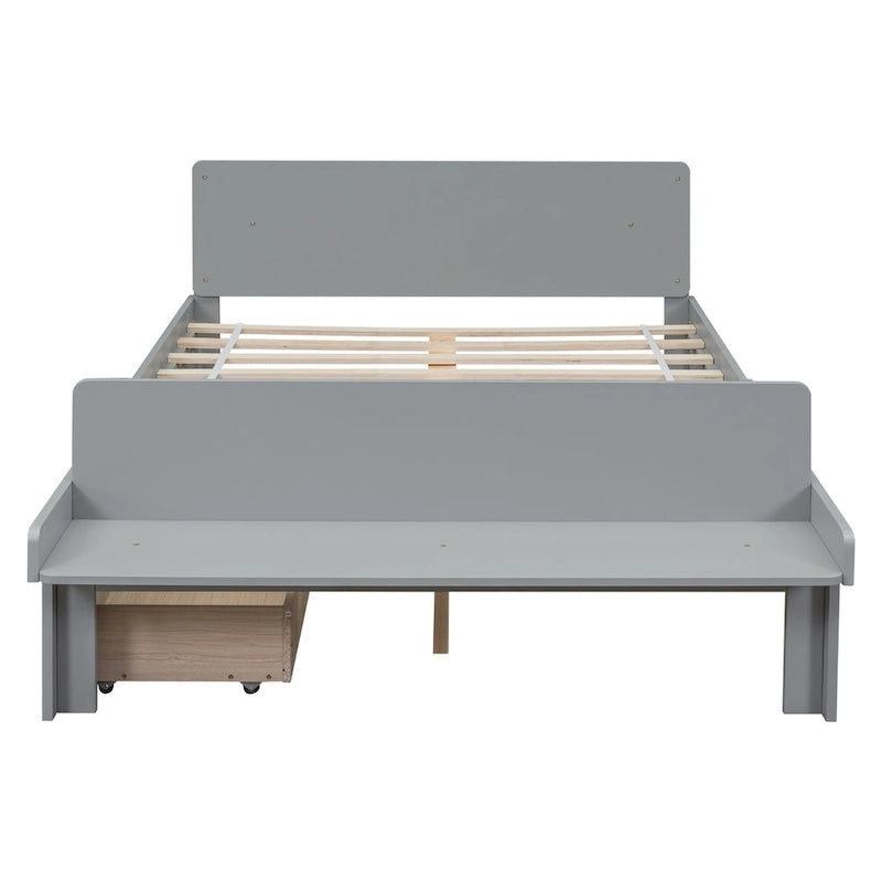 Twin Size Daybed with 2 Storage Drawers in Grey