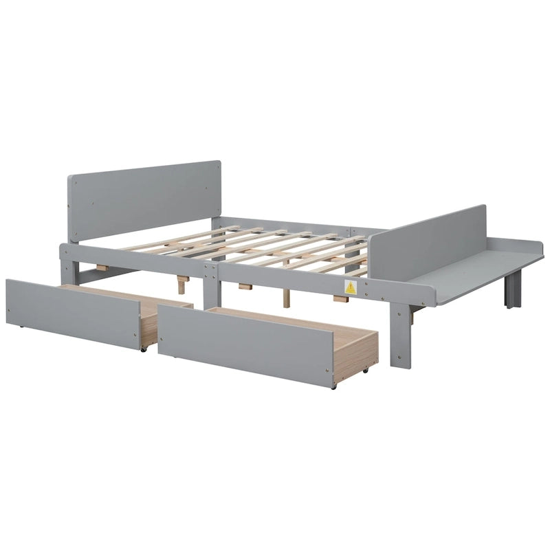 Twin Size Daybed with 2 Storage Drawers in Grey